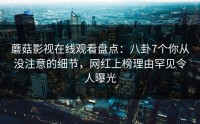 蘑菇影视在线观看盘点：八卦7个你从没注意的细节，网红上榜理由罕见令人曝光