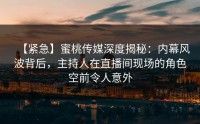 【紧急】蜜桃传媒深度揭秘：内幕风波背后，主持人在直播间现场的角色空前令人意外