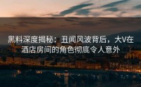 黑料深度揭秘：丑闻风波背后，大V在酒店房间的角色彻底令人意外