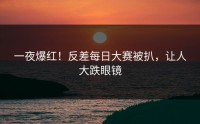 一夜爆红！反差每日大赛被扒，让人大跌眼镜