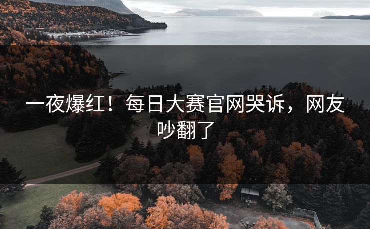 一夜爆红！每日大赛官网哭诉，网友吵翻了