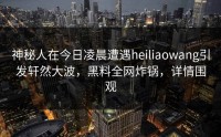 神秘人在今日凌晨遭遇heiliaowang引发轩然大波，黑料全网炸锅，详情围观