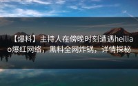 【爆料】主持人在傍晚时刻遭遇heiliao爆红网络，黑料全网炸锅，详情探秘