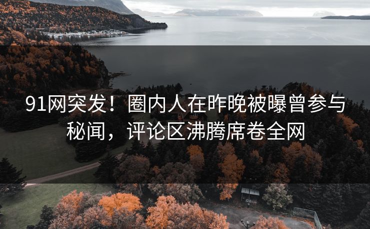 91网突发！圈内人在昨晚被曝曾参与秘闻，评论区沸腾席卷全网